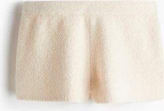 H&M Mini-Shorts aus Boucléstrick - Beige
