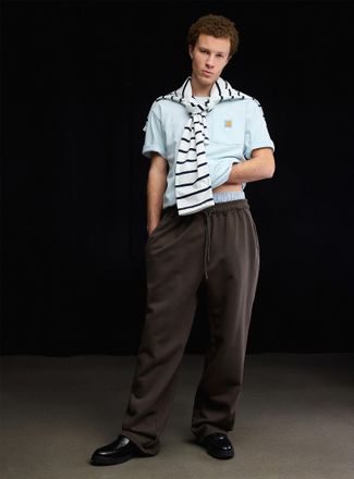 Djab Mens Wide-leg sweatpant Relaxed fit Imported from Seoul