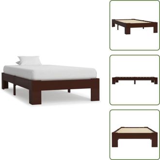 vidaXL The Living Store Giroletto senza Materasso Marrone Scuro 90x200 cm Legno Pino - Letto in legno