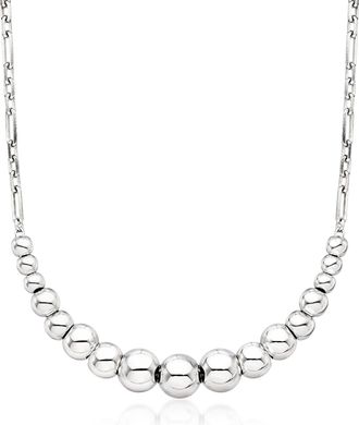 Ross-Simons Sterling Silver Graduated Bead Necklace