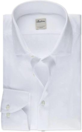 Stenstr&ouml;ms Slimline Jersey Overhemd - Heren - Zakelijke Overhemden - Wit - XL - Katoen - Overhemden