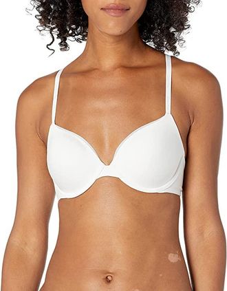 Calvin Klein Womens Constant Convertible Strap Lightly Lined Demi Bra Womens Bra White : 36DD, Polyester/Elastane