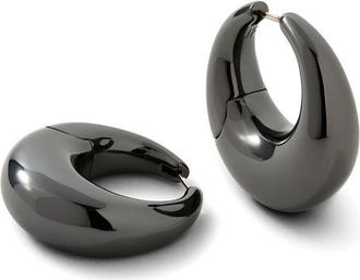 Jennifer Fisher Dylan Dome Huggie Hoop Earrings in Hematite at Nordstrom