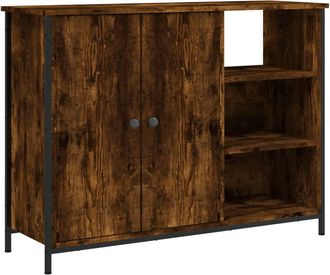 vidaXL Vidaxl - Aparador De Madera De Ingenier&iacute;a Roble Ahumado 100x33x75 Cm