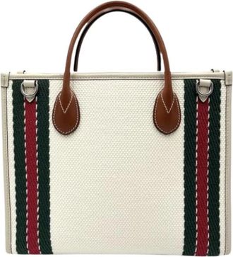 Gucci Pre-owned Vintage Tote Bag - Dames - Vintage Shopper - Beige - ONE Size - Leer - Vintage