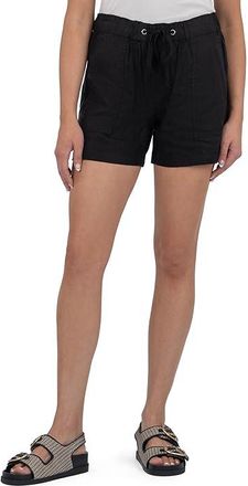 Kut from the Kloth Katana-Drawstring Shorts with Porkchop Pockets Womens Jumpsuit & Rompers One Piece Black : LG, Linen/Rayon/Spandex