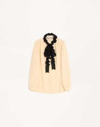 Valentino Camicia In Crepe De Chine Donna BETULLA/NERO 42