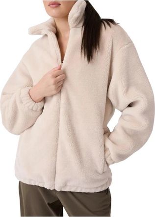 Guess Amalia Sherpa Zip Sweat - Dames - Jassen - Beige - M - Polyester - Jassen