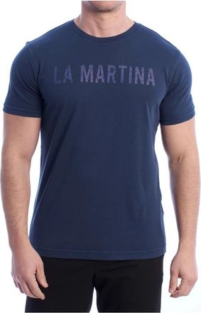 La Martina Heren T-shirt met korte mouwen en tijdloos design - Heren - T-shirts - Blauw - 3XL - Katoen - Tops