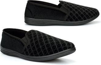 Generic Mens Slip On Slippers Size 6 Boys Slippers Size 13 Mens Carpet Slipper Extra Large Slipper Slip On Extra Large Sizes 6-16 Black 13 UK