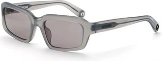 Jacquemus Metallic Grijs Rechthoekige Zonnebril met Grijze Lens - Dames - Zonnebrillen - Grijs - ONE Size - Accessoires