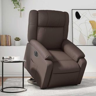 vidaXL Vidaxl - Sill&oacute;n Reclinable Elevable El&eacute;ctrico De Cuero Sint&eacute;tico Marr&oacute;n