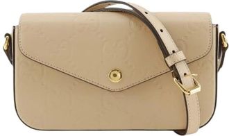 Gucci Pre-owned GG Super Mini Shima Lederen Schoudertas - Dames - Vintage Schoudertas - Beige - ONE Size - Leer - Vintage
