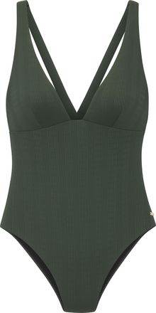 Copenhagen Badeanzug COPENHAGEN STUDIOS Nela, Damen, Gr. 36, Cup C/D, gr&uuml;n (dunkelgr&uuml;n), Rippware, Recycling-Polyamid, strukturiert, unifarben, Badeanz&uuml;ge Badean