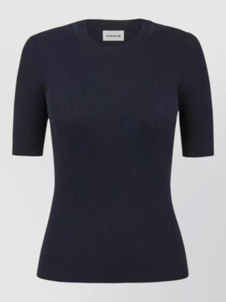 Parosh short sleeve crew neck ribbed top