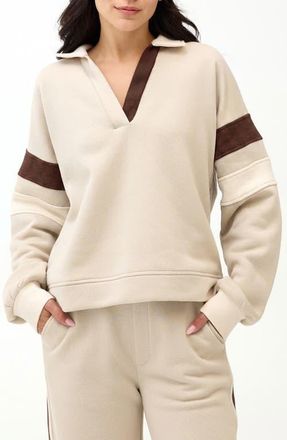 Threads 4 Thought Lourdes Colorblock Fleece Sweatshirt in Oatmeal/tapioca at Nordstrom, Size Large