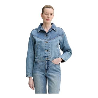 Levi's Jassen, Dames, Blauw, M, Katoen, Shrunken 90s Trucker Jacket