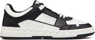 Valentino Garavani Freedots Zwarte Leren Sneakers - Heren - Sneakers - Zwart - 45 EU - Leer - Schoenen