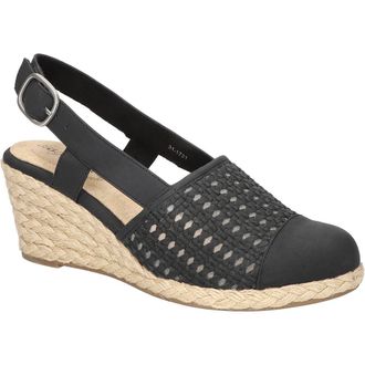 Easy Street Taffy Slingback Espadrille Wedge Sandal in Black at Nordstrom Rack, Size 8.5
