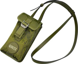 Gucci Green Leather Gg Canvas Shoulder Bag (Pre-Owned)