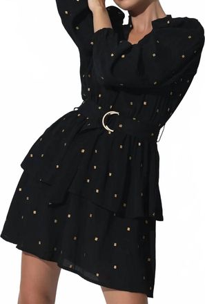 Lusana Ilza Mini Dress In Gold Leaf