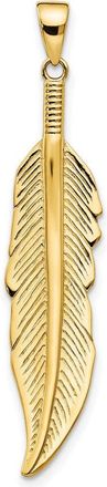 Diamond2Deal 14k Yellow Gold Feather Pendant