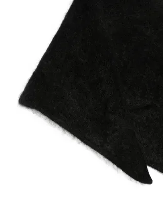 Soft Goat Brushed Knit Scarf - Black