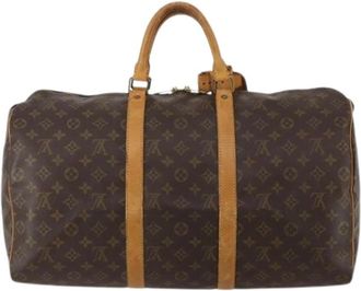 Louis Vuitton Pre-owned Weekend Bag - Dames - Vintage Weekendtas - Bruin - ONE Size - Leer - Vintage
