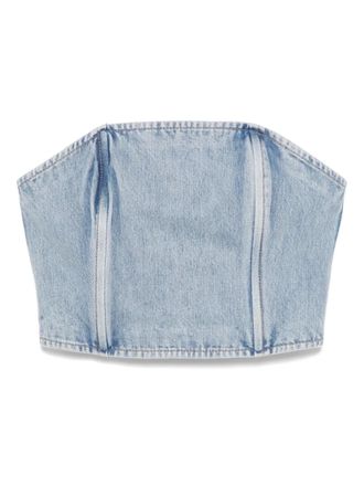 Wardrobe.NYC strapless denim top - Blue