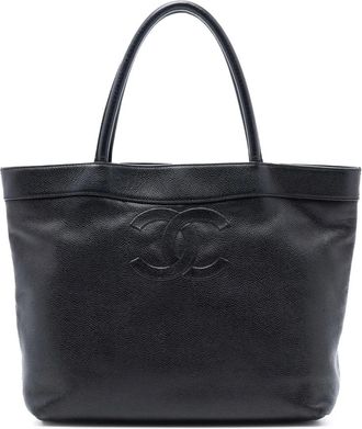 Chanel 2000-2002 CC Caviar Open tote bag - Black