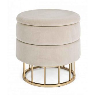 Konte Design Puf con espacio de almacenamiento beige