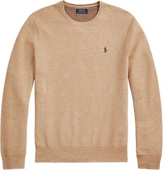 Polo Ralph Lauren Rondgebreide trui met ronde hals - Heren - Ronde hals truien - Bruin - M - Truien & Vesten