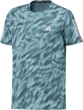 adidas Own The Run Allover Print T-Shirt Laufshirt für Herren | türkis