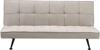 Beliani Sof&aacute; cama 3 plazas Tela Beige