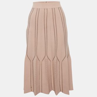 Elisabetta Franchi Beige Knit Gonna Di Maglia Mini Skirt