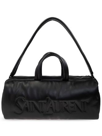 Saint Laurent leather duffle bag - men - Lamb Skin/Canvas - One Size - Black