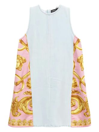 Versace 2010s medusa-print denim dress - women - Cotton - 40 - Blue
