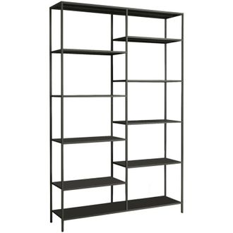 Dmora Dmora - Estante Para Libros Dorgali, Estante De Oficina, Porta Libros M&oacute;vil, Biblioteca, 120x30 H188 Cm, Pizarra