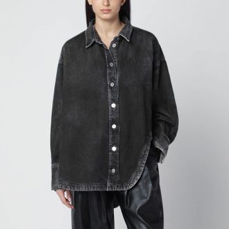 The Attico Black washed denim shirt