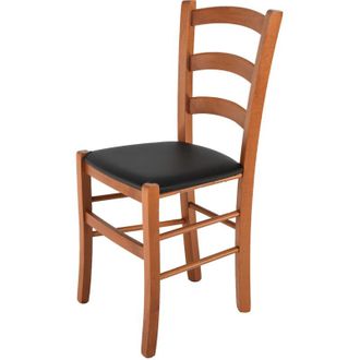 Tommychairs Tommychairs - Sedia modello Venice per cucina bar e sala da pranzo, robusta struttura in legno di faggio color ciliegio e seduta rivestita in tessuto