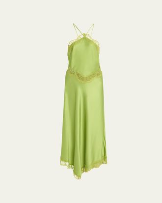 A.L.C. Lucia Satin & Lace Midi Dress