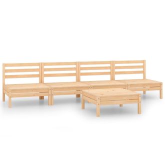 vidaXL Juego De Muebles De Jard&iacute;n 5 Piezas Madera Maciza De Pino Vidaxl