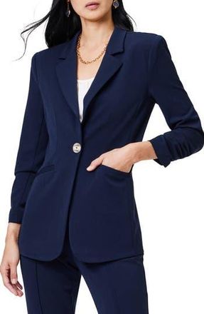 Nic+Zoe Avenue Scrunch Sleeve Blazer in Dark Indigo at Nordstrom Rack, Size 16