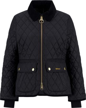 Barbour Jassen, Dames, Blauw, S, Katoen, Beadnell Fitted Gewatteerd Jack