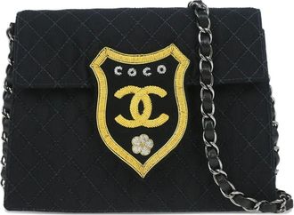 Chanel Borsa a spalla con logo 2005 - Nero