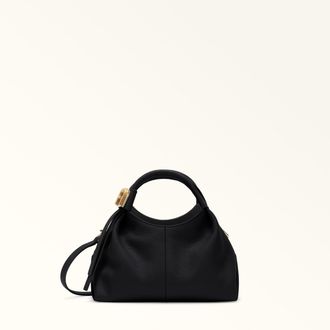 Furla Planeta Borsa A Spalla S Nero Nero Pelle Di Vitello Granata Keria Donna