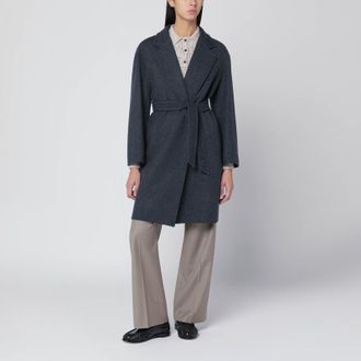 Max Mara Blue wool coat with denim effect