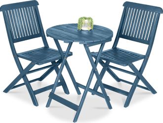 Best Choice Products 3-Piece Acacia Wood Bistro Set, Folding Patio Furniture w/ 2 Chairs, Table