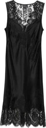 Carine Gilson Onderjurk met V-hals en kant - Zwart