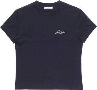 Acne Studios T-shirt in Jersey con Logo - - Tops - Uomo - Blu - L